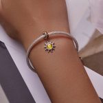 S925 Sterling Silber Little Sun Anhänger DIY Armband Halskette Accessoires – Bild 6