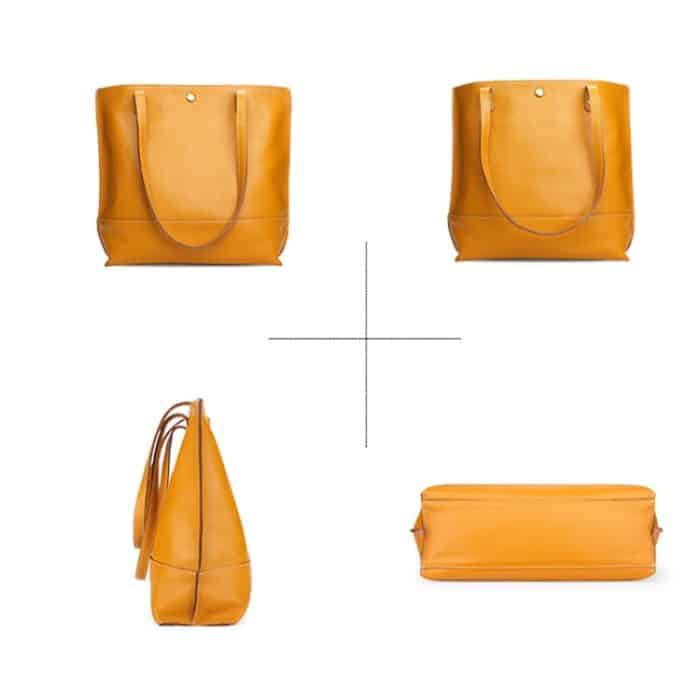 XKBN09 Schultertasche aus Rindsleder mit Oberschicht, Einkaufstasche für Damen – Bild 3