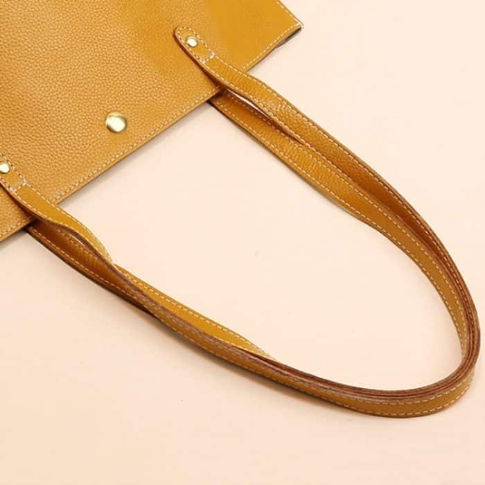 XKBN09 Schultertasche aus Rindsleder mit Oberschicht, Einkaufstasche für Damen – Bild 4