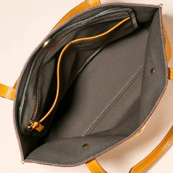 XKBN09 Schultertasche aus Rindsleder mit Oberschicht, Einkaufstasche für Damen – Bild 5