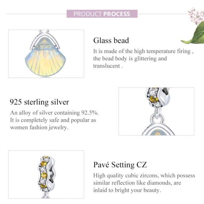 S925 Sterling Silber Schillernschale Anhänger DIY Armband Halskette Accessoires – Bild 4