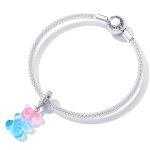 S925 Sterling Silber Candy Bär Anhänger DIY Armband Halskette Accessoires – Bild 6
