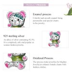 S925 Sterling Silber Neon Bärenperlen DIY Armband Halskette Accessoires – Bild 4