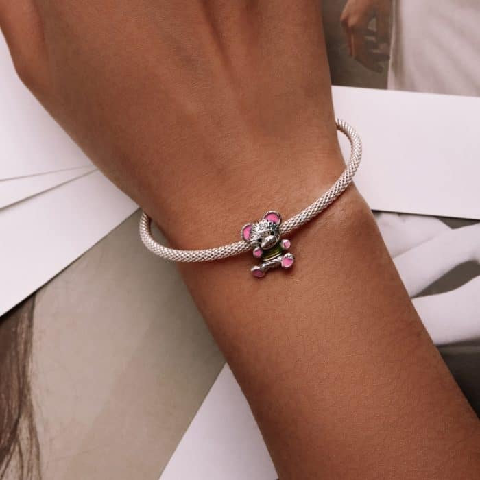 S925 Sterling Silber Neon Bärenperlen DIY Armband Halskette Accessoires – Bild 7