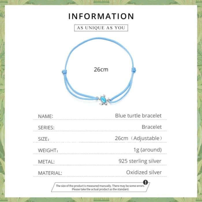 S925 Sterling Silber Blue Turtle Armband Frauen Schmuck Schmuck – Bild 3