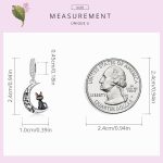 S925 Sterling Silber Mond Schwarzer Katzenanhänger DIY Armband Halskette Accessoires – Bild 4