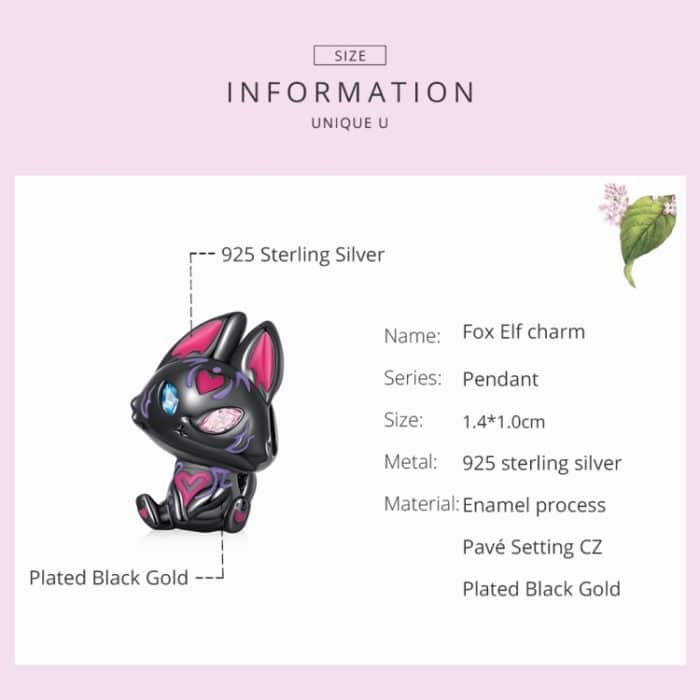 S925 Sterling Silber Fox Elf Perlen DIY Armband Halskette Accessoires – Bild 3