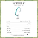 S925 Sterling Silber Turquoise Frauen offener Ring – Bild 4