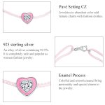 S925 Sterling Silber Pink Herz Kochlabys Frauen Schmuck – Bild 4