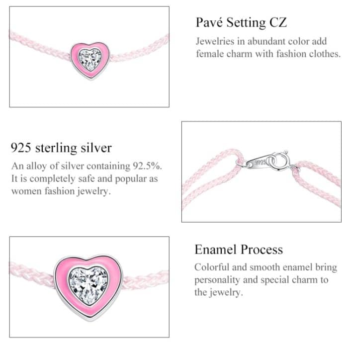 EDA0029017_3.jpg S925 Sterling Silber Pink Herz Kochlabys Frauen Schmuck – Bild 4