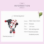 S925 Sterling Silber Poker Clown Perlen DIY Armband Halskette Accessoires – Bild 3