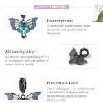 S925 Sterling Silber Silber künstlerischer Schmetterling Anhänger DIY Armband Halskette Accessoires – Bild 4