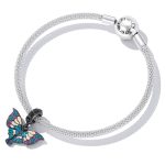 S925 Sterling Silber Silber künstlerischer Schmetterling Anhänger DIY Armband Halskette Accessoires – Bild 6