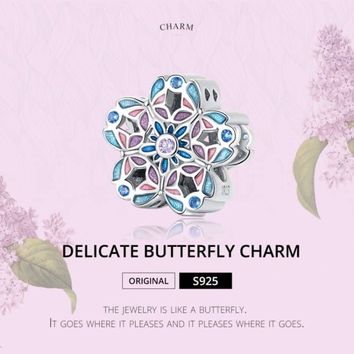 S925 Sterling Silber Silber Delicate Schmetterling Perle DIY Armband Halskette Accessoires – Bild 2