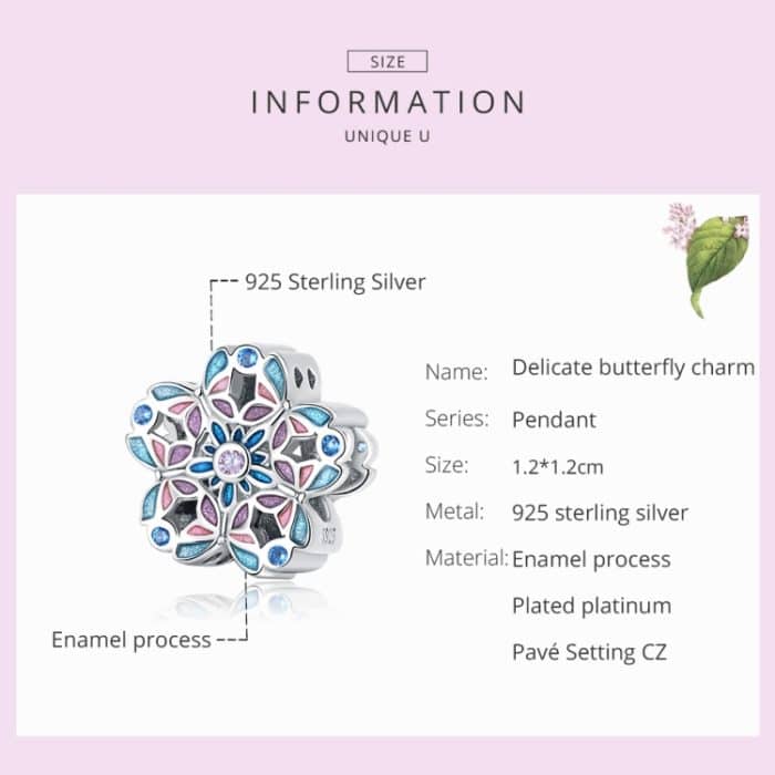 S925 Sterling Silber Silber Delicate Schmetterling Perle DIY Armband Halskette Accessoires – Bild 3