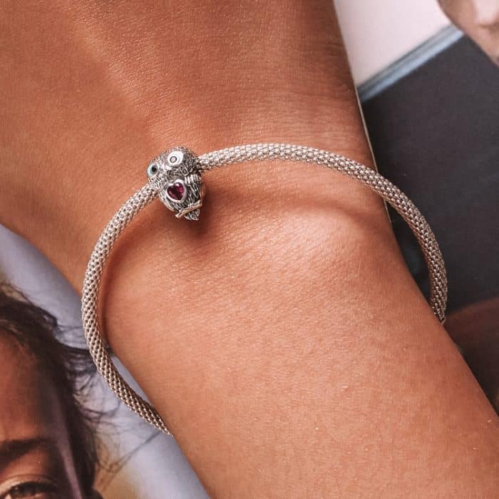 S925 Sterling Silber Niedliche Eulenperlen DIY Armband Halskette Accessoires – Bild 7