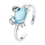 S925 Sterling Silber Cute Crab Women Open Ring
