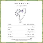 S925 Sterling Silber Simple Lotus Frauen offener Ring – Bild 4