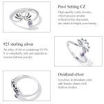 S925 Sterling Silber Simple Lotus Frauen offener Ring – Bild 5