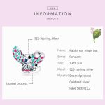 S925 Sterling Silber Kaninchenohrmagie Hut Perlen DIY Armband Halskette Accessoires – Bild 3