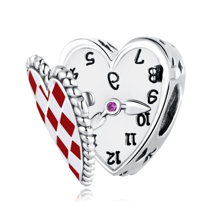 S925 Sterling Silver Heart Clock Perlen DIY Armband Halskette Accessoires – Bild 1