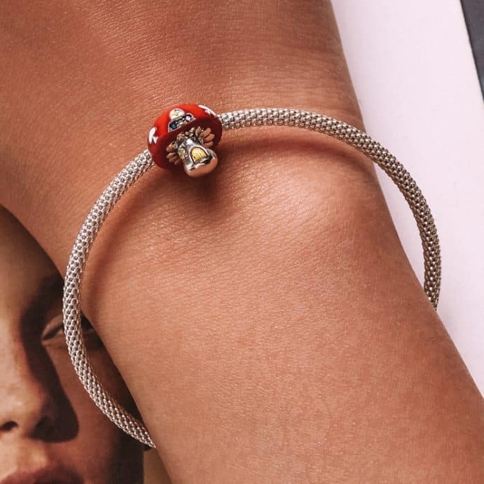 S925 Sterling Silber Pilz Haus Perlen DIY Armband Halskette Accessoires – Bild 7