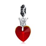 S925 Sterling Silber Crown Heart Anhänger DIY Armband Halskette Accessoires