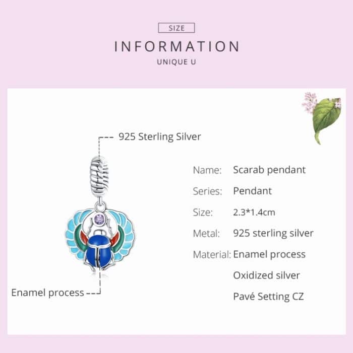 S925 Sterling Silber Scaraba Anhänger DIY Armband Halskette Accessoires – Bild 3
