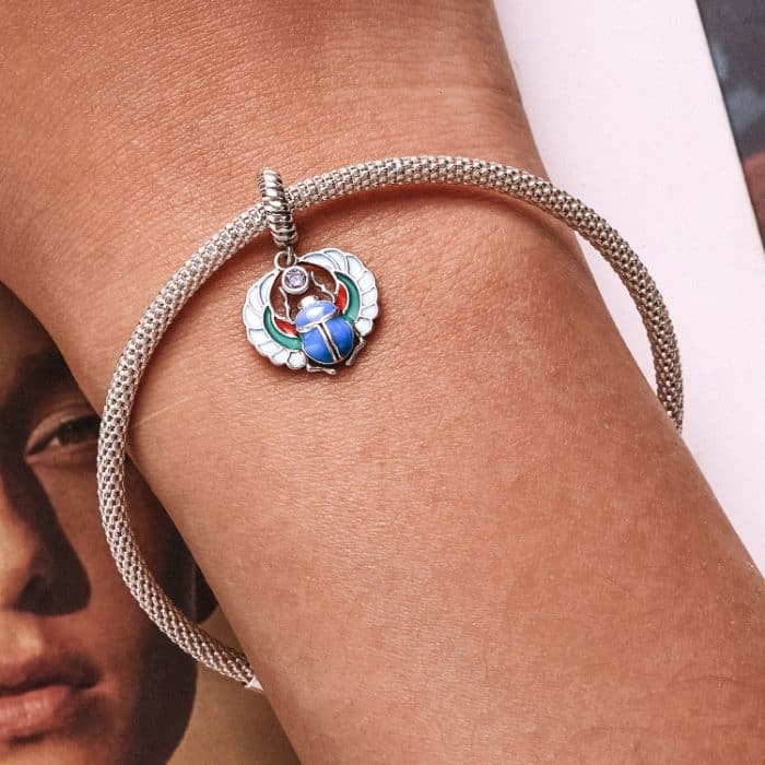 S925 Sterling Silber Scaraba Anhänger DIY Armband Halskette Accessoires – Bild 7