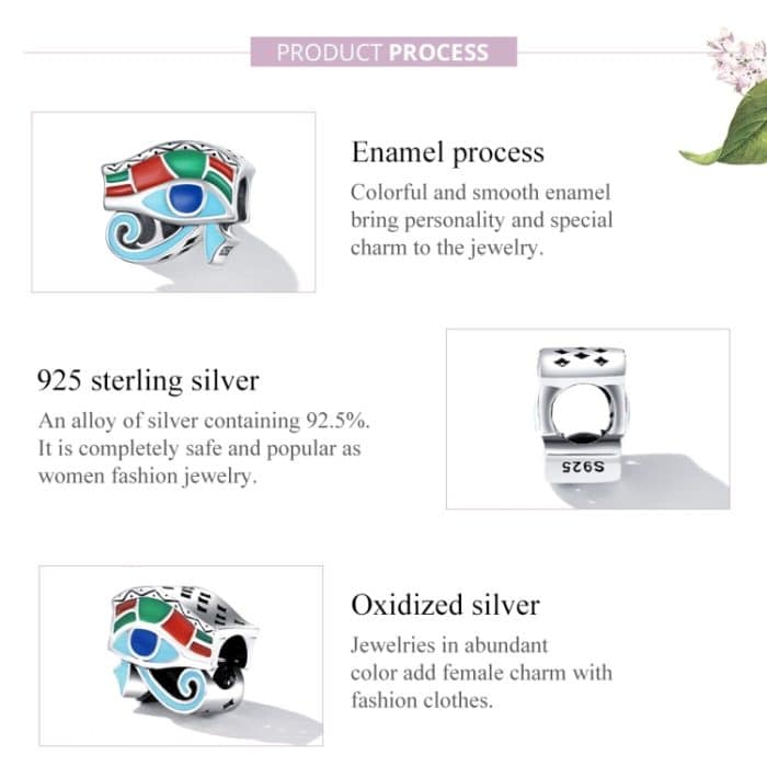 S925 Sterling Silber Auge von Horusperlen DIY -Armband -Halskettenzubehör – Bild 4