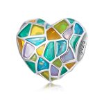 S925 Sterling Silver Heart Bunte Fensterperlen DIY Armband Halskette Accessoires