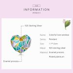 S925 Sterling Silver Heart Bunte Fensterperlen DIY Armband Halskette Accessoires – Bild 3
