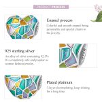 S925 Sterling Silver Heart Bunte Fensterperlen DIY Armband Halskette Accessoires – Bild 4