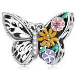 S925 Sterling Silber Blumen Schmetterling Perlen DIY Armband Halskette Accessoires