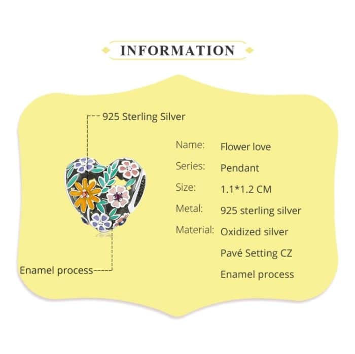 S925 Sterling Silber Blume Herzperlen DIY Armband Halskette Accessoires – Bild 3