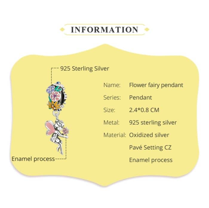 S925 Sterling Silber Blume Elf Anhänger DIY Armband Halskette Accessoires – Bild 3