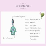 S925 Sterling Silber Hand des Fatima -Anhängers DIY Armband Halskettenzubehör – Bild 3