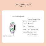 S925 Sterling Silber Blume Doodle Perlen DIY Armband Halskette Accessoires – Bild 2