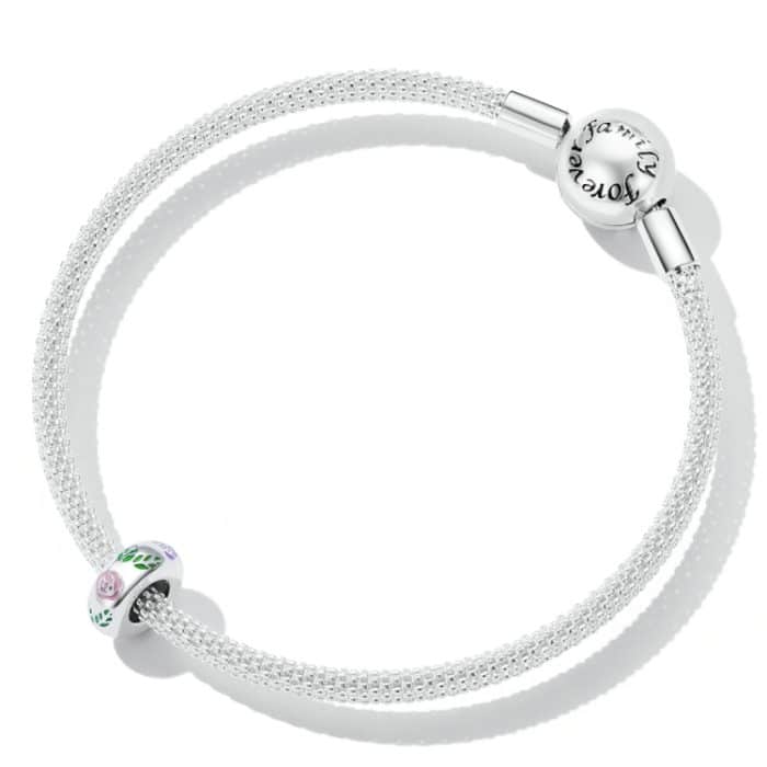 S925 Sterling Silber Blume Doodle Perlen DIY Armband Halskette Accessoires – Bild 5