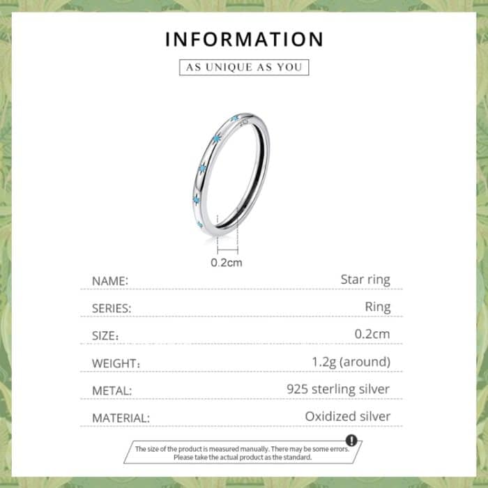 S925 Sterling Silber Stern Damen Ring – Bild 2