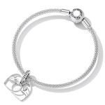 S925 Sterling Silber Herz Hand in Hand Anhänger DIY Armband Halskette Accessoires – Bild 6