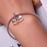 S925 Sterling Silber Herz Hand in Hand Anhänger DIY Armband Halskette Accessoires – Bild 7