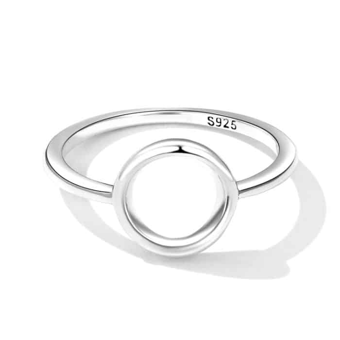 S925 Sterling Silber Schlichter Ring Damen Ring – Bild 2