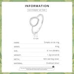 S925 Sterling Silber Schlichter Ring Damen Ring – Bild 3