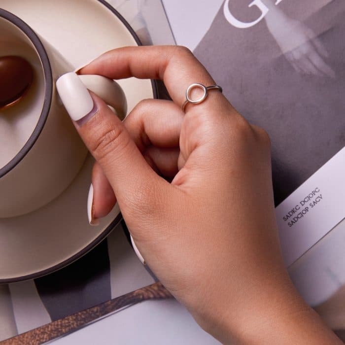 S925 Sterling Silber Schlichter Ring Damen Ring – Bild 6