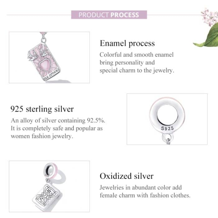 S925 Sterling Silber Tarot Liebhaber Anhänger DIY Armband Halskette Accessoires – Bild 4