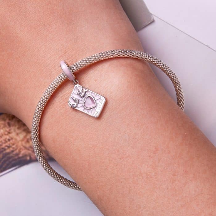 S925 Sterling Silber Tarot Liebhaber Anhänger DIY Armband Halskette Accessoires – Bild 7