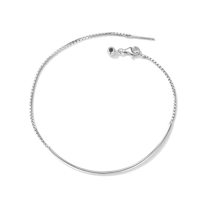 S925 Sterling Silber Basic Kettenarmband Frauen Schmuck Schmuck – Bild 2