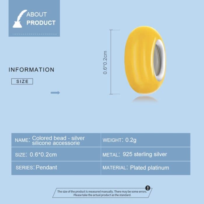 S925 Sterling Silber Farbe Silber Silikon Perlen DIY Armband Halskette Zubehör – Bild 4