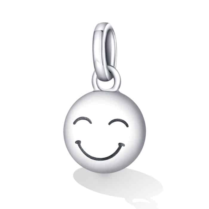 S925 Sterling Silber Smiley Anhänger DIY Armband Halskette Accessoires – Bild 2